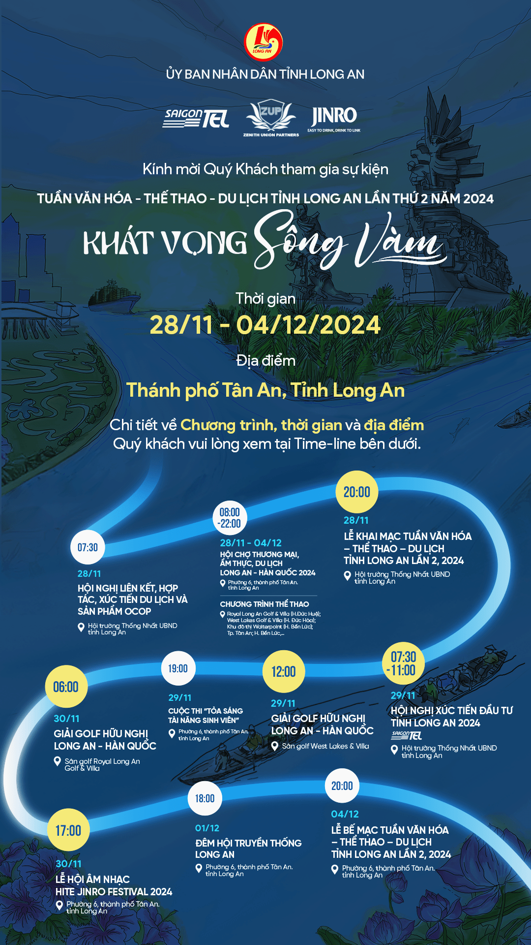 Lịch trình Tuần Lễ Văn Hóa - Thể Thao - Du Lịch tỉnh Long An năm 2024