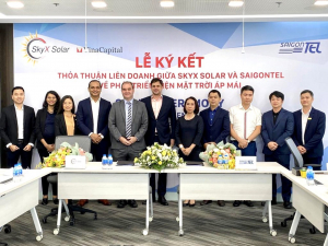 LỄ KÝ KẾT THỎA THUẬN LIÊN DOANH GIỮA SKYX SOLAR VÀ SAIGONTEL VỀ PHÁT TRIỂN ĐIỆN MẶT TRỜI ÁP MÁI