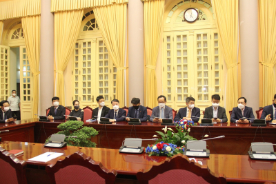 SAIGONTEL AND KOREA CORPORATIONS VISIT AND WORK AT VIETNAM GOVERNMENT OFFICE
