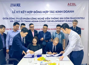 사이공 통신 기술 주식회사(사이공텔)와 아시아 코스트 개발 유한회사(ACDL) 간의 사업 협력 계약 체결식