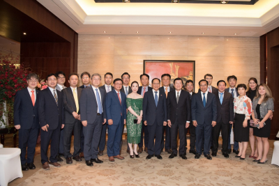 THE FORMER PRESIDENT OF THE SOCIALIST REPUBLIC OF VIETNAM AND SAIGONTEL WELCOME KOREAN EMPLOYEES AND INVESTORS